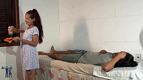 Neighbor tricks wife to fuck in house!