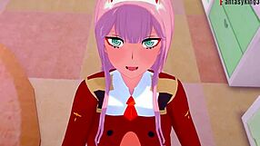 Zero Two dives into hard pov sex in fantasy anime