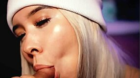 Blonde couple shares intimate moments together