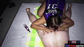 Thai amateur gives a happy ending body massage