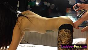 Asian Ladyboy Sugas Took DICK and SUCKED Before HARDCORE Ass FUCKING