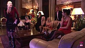 Brunette’s Funeral Becomes Wild Group Sex Fuck Fest in Stockings and Heels