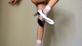 gorgeous blonde teen rides dildo hard on cam