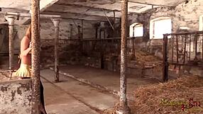 German mistress walks her sub in public humiliation