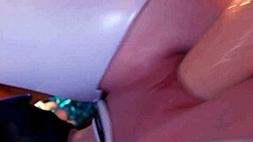 Kda Kaisa Sucks and Fucks Two Big Cocks Intensely!