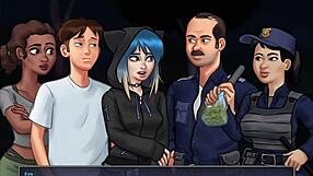 i'm playing summertime saga 68, watching the big tits in this anime hentai game