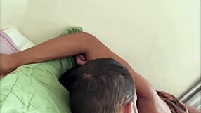 Couple Engages in Intense Morning Threesome with Anal Fucking and Big Cock Action on Red