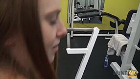 hunt4k babe trades her trimmed vagina for quick cash at the gym spot