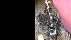 MY WIFE PEEING LONG ON THE BEACH