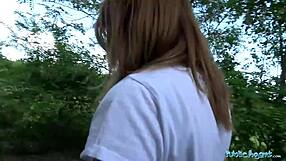 Small-Boobed Cutie Fucks Outdoors For Cash!