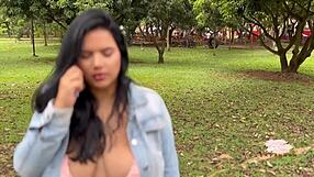 Outdoor park sex with former schoolmate Savannah Watson is so hot