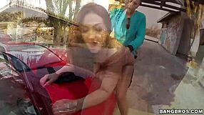 Thick amateur booty drilled hard on the car