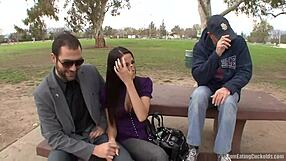 Kourtney Kane Sucks Huge Cock While Old Husband Watches in Cuckold Scene