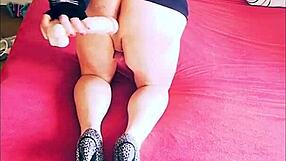 veronica plays with her ass using toys at home