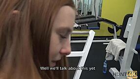 hunt4k babe trades her trimmed vagina for quick cash at the gym spot