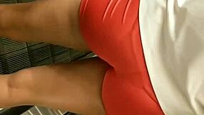 Check out that hot girl's tight shorts cameltoe in the market?