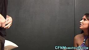 I witnessed a classy brunette teen tugging in CFNM homemade