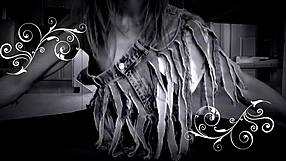 Milf lays down in comedy skit, getting wet and squirting cum flexibly.