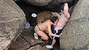 i'm saymon fitness enjoyin the role in jurerê with brenda floripa's delicious blowjob on my big cock