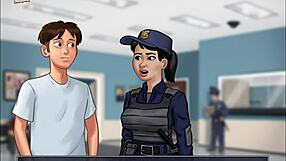 i'm playing summertime saga 68, watching the big tits in this anime hentai game