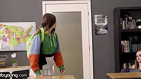 Webyoung 18+ Hazel Moore Makes Her Bff Squirt A Lot In Class Just After Their Exam