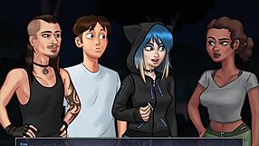 i'm playing summertime saga 68, watching the big tits in this anime hentai game