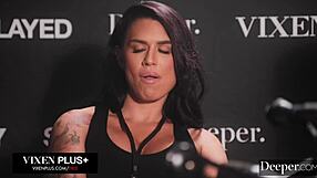 Boxing champs Kelsi Monroe and Eva Angelina battle over huge cock