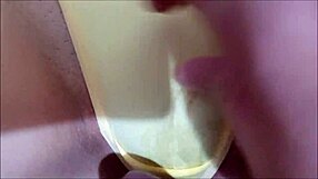 I moved the redhead's panties and fucked her wet pussy until cumming inside