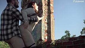 A Lot of Cum in Pussy After Hard Public Quickie