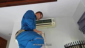 What a handyman cleaned the air conditioner and the girls holes?