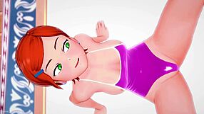 I become perverted Gwen wanting a big cock in hentai parody