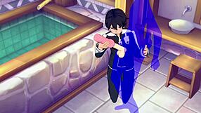yo, kirito gets a wild handjob in sword art online yaoi