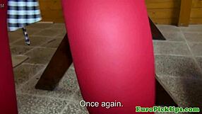 Euro Girl Next Door Fucked Doggystyle For Cash In Stockings!