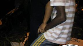 Outdoor sex in abandoned land: amateur couple's daring adventure