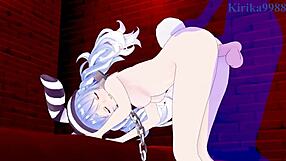 Nekomata okayu and usada pekora have intense creampie sex in hololive vtuber hentai!