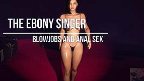 sexy ebony singer gets oral and anal hard sex with big tits