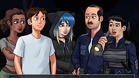 i'm playing summertime saga 68, watching the big tits in this anime hentai game