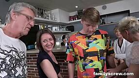 Virgin son deflowered by family at bar