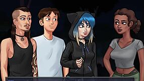 i'm playing summertime saga 68, watching the big tits in this anime hentai game