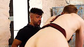 Hey, check how my muscle man master rewards me with a good spanking!