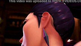 Kda Kaisa Sucks and Fucks Two Big Cocks Intensely!