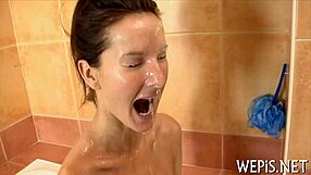 Hotty with hairy cunt pisses while sucking cock