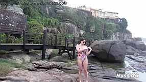 I couldn't resist the urge on the beach and masturbated right there in full view.