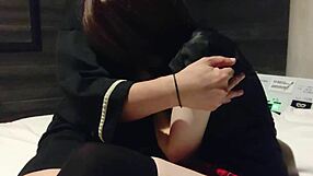 Red Mini-Skirt Girl Clings to Cock in Wild Cosplay Session With Creampie