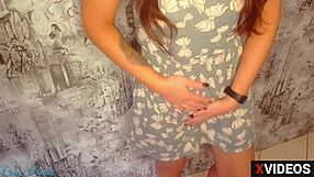 Russian amateur begs for cum in panties after rough POV masturbation