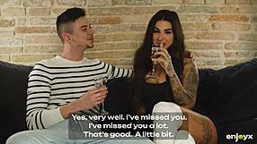 Friends share long-awaited romance with blowjob and pussy riding.