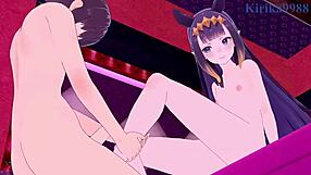 Watch Mori Calliope and Ina'nis have intense sex in hentai