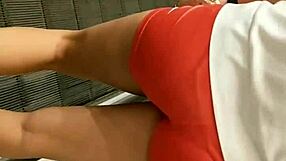 Check out that hot girl's tight shorts cameltoe in the market?