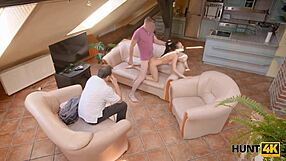 Husband Watches Wife Bent Over for Stranger's Cock