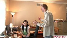 Boss says, 'Fuck me after watching that porn,' to teen babysitter.